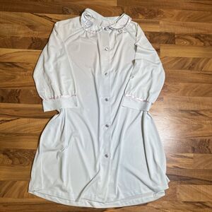 Vintage JCPenney Woman's Misses Robe Mumu House Coat  Light Blue Button Down LRG